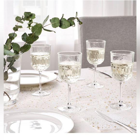Wine glasses clear glass pattern 9oz - Picture 3 of 4
